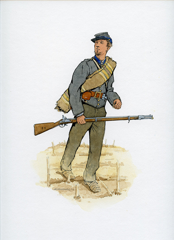 American civil war world war 1 watercolor ink drawing American Military History