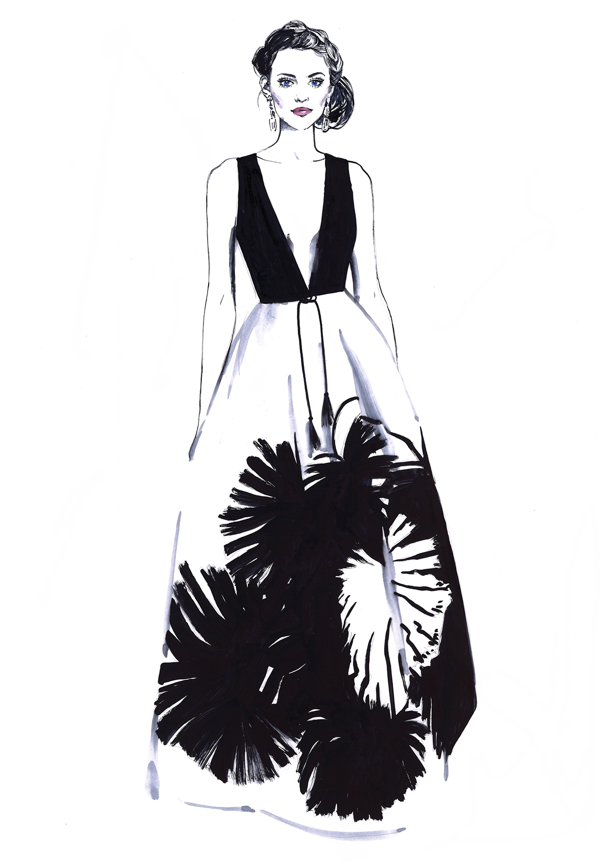 FENTY 💙  Fashion illustration dresses, Fashion sketches dresses