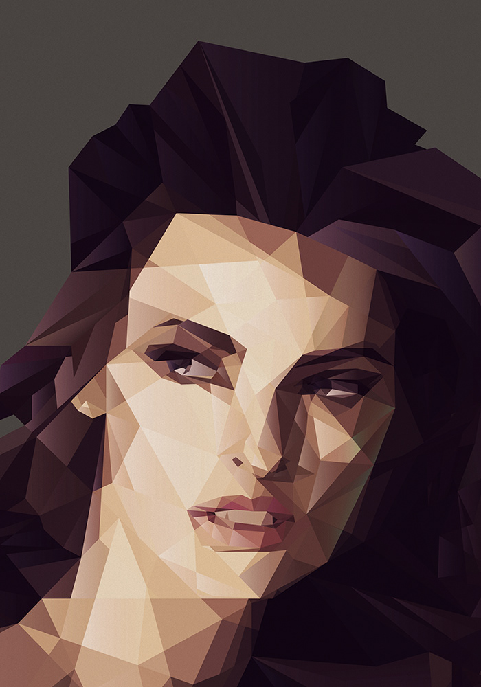 triangle  Shape  facet   face   portrait  girl  MODEL  triangulation   pixelated   Lips geometric newcreatives lowpoly polygonal