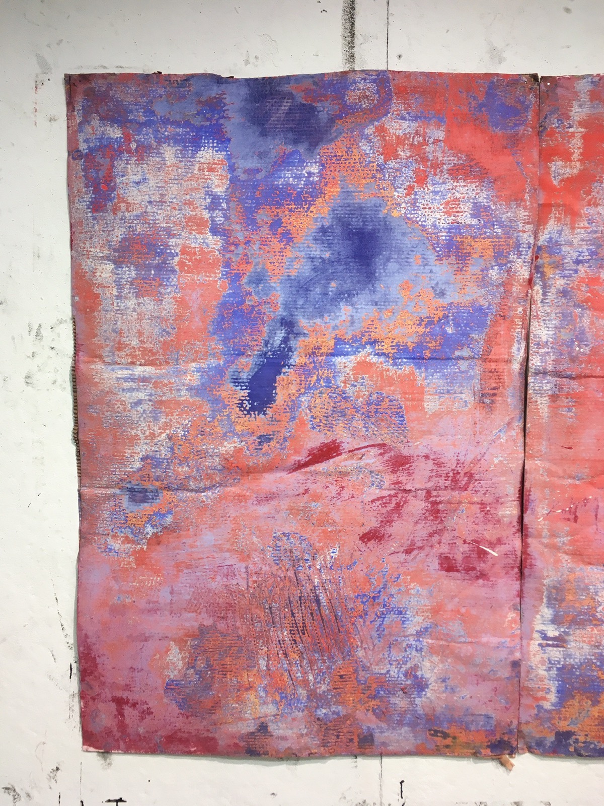 abstract painting   tempera process Triptych risd foundations scanovino