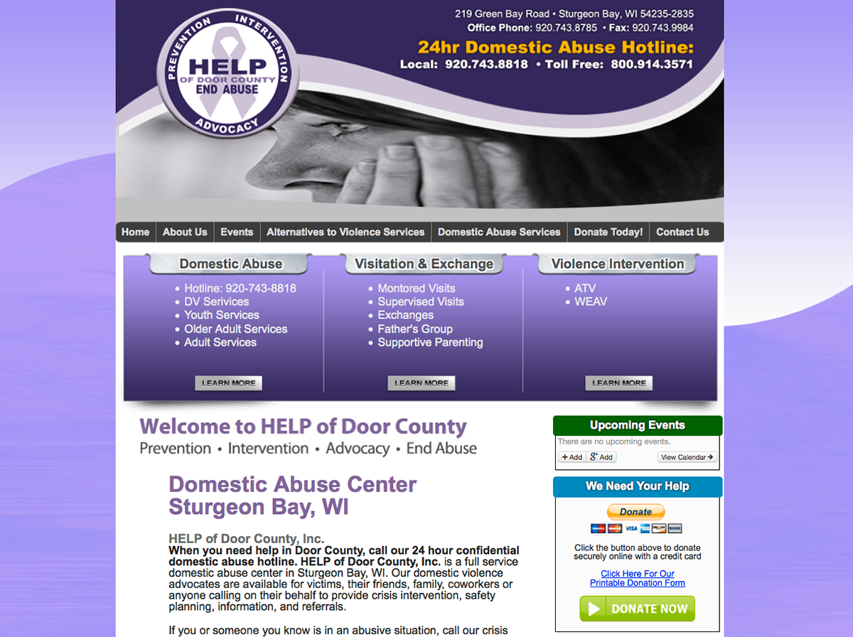 Help of Door Door County Abuse Center  Violence Center Wisconsin