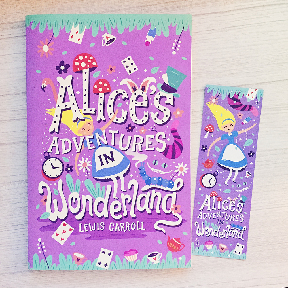alice in wonderland book cover lettering Hand Made Typography