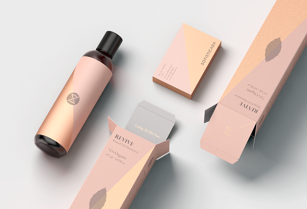 visual identity foil rose serum skincare brand identity Packaging cosmetics night cream beauty