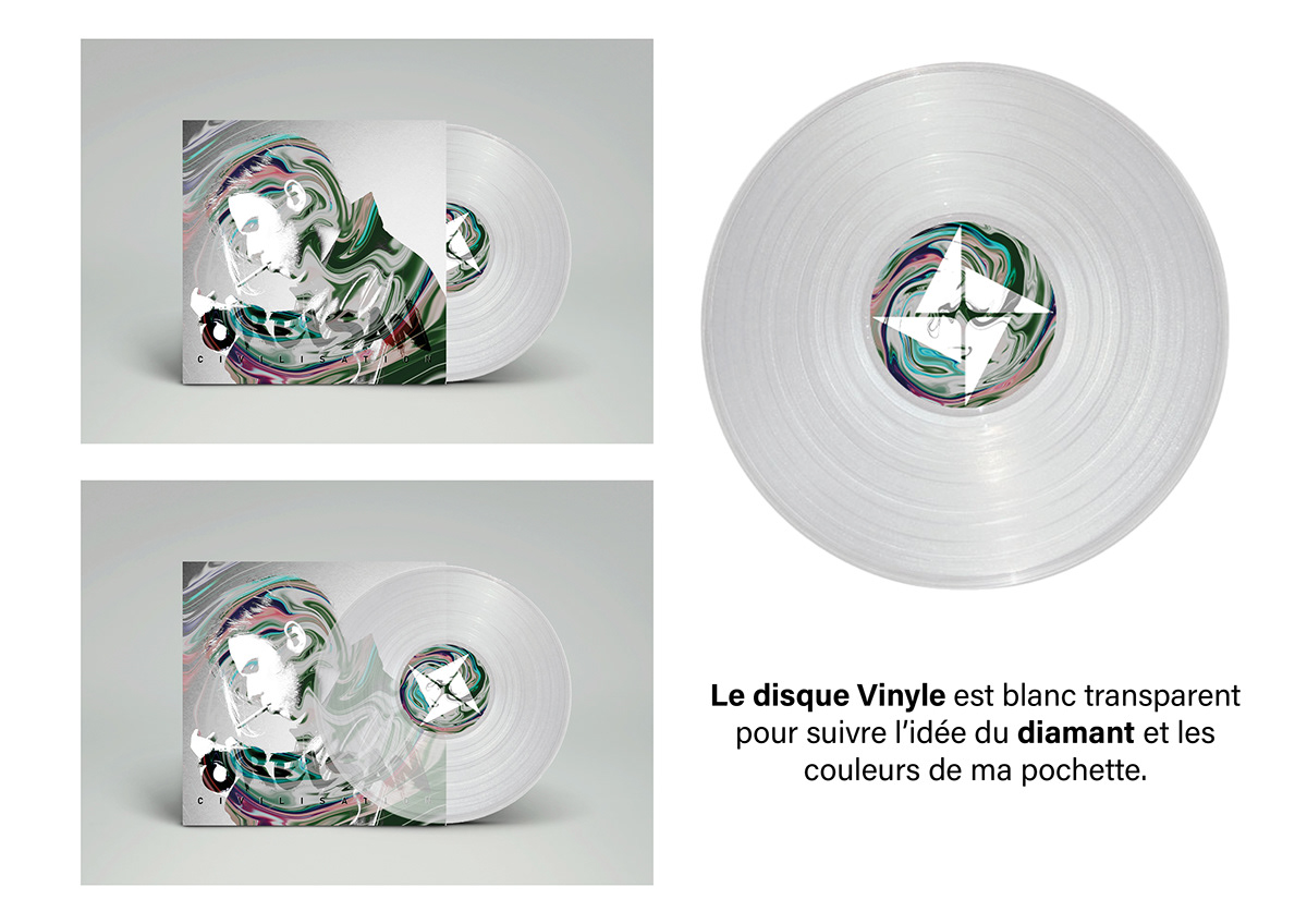 Album creation design graphique diamant diamond  graphisme orelsan pochette School Project vinyle