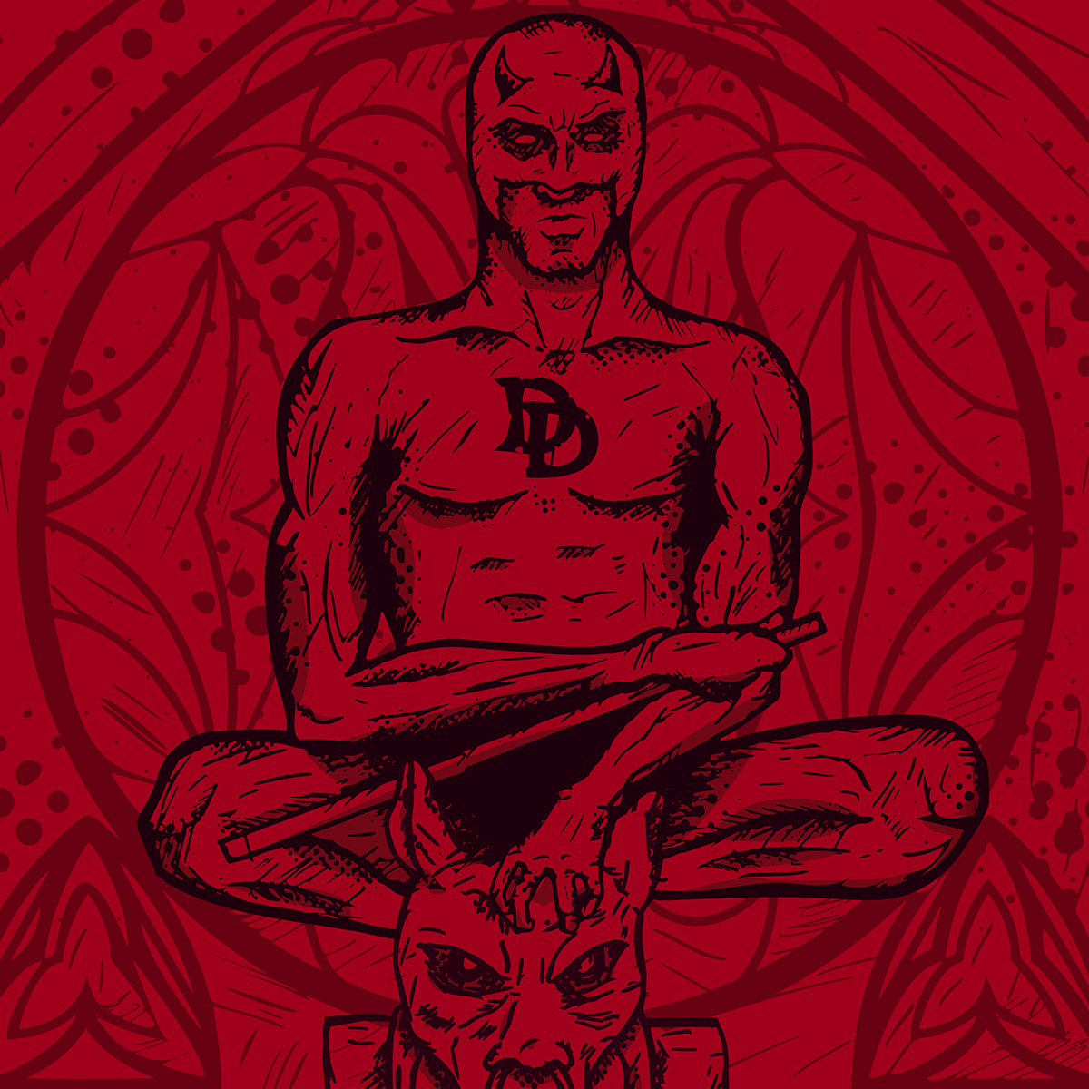 Daredevil red art nouveau