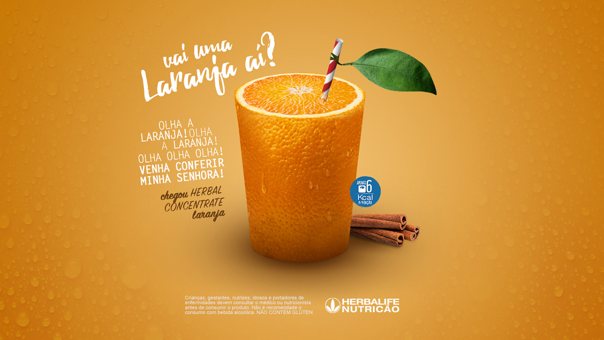 herbalife orange cinnamon laranja canela herba concentrate shake Advertising  branding  diet