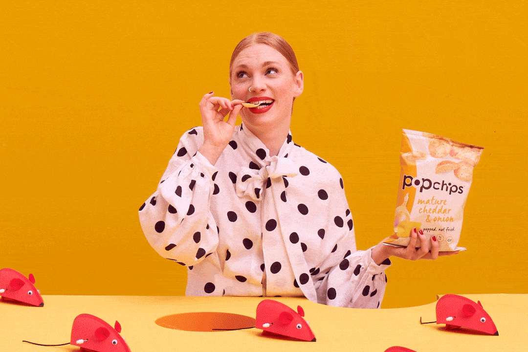 popchips CRISPS Food  Advertising  advertisement advert gif OOH healthy campaign