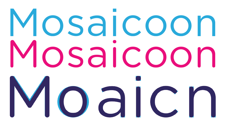 logo rebranding color agency Mosaicoon sharing