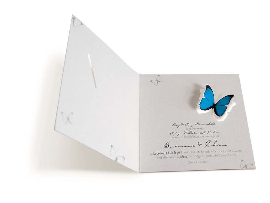 wedding invitation Invitation butterfly Diecut greeting card