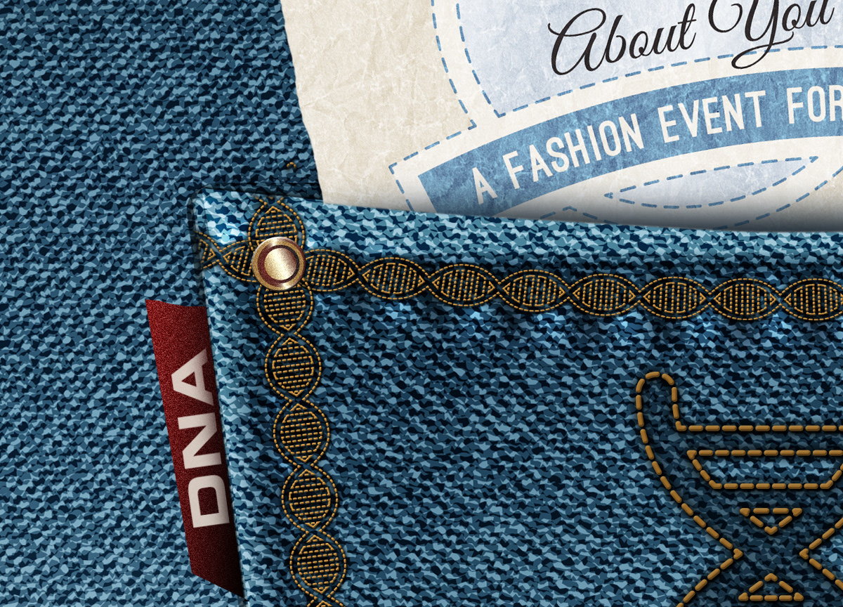 jeans Genes DNA stitching Denim pants breast cancer fashion event Adobe Portfolio
