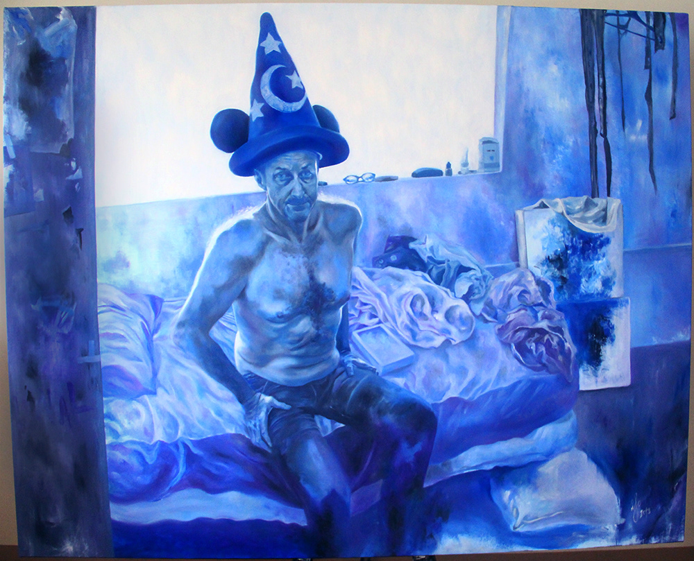 Ashore old age senior death stainedpaper art artph philippines blue oil canvas cloth sea underwater