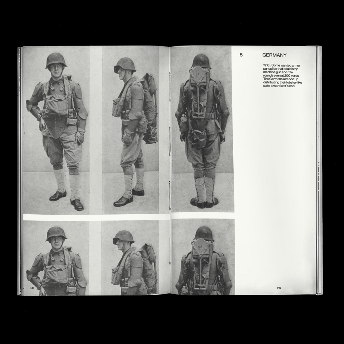 War ww1 Body armour Armour book hardcover greyscale army poster camo