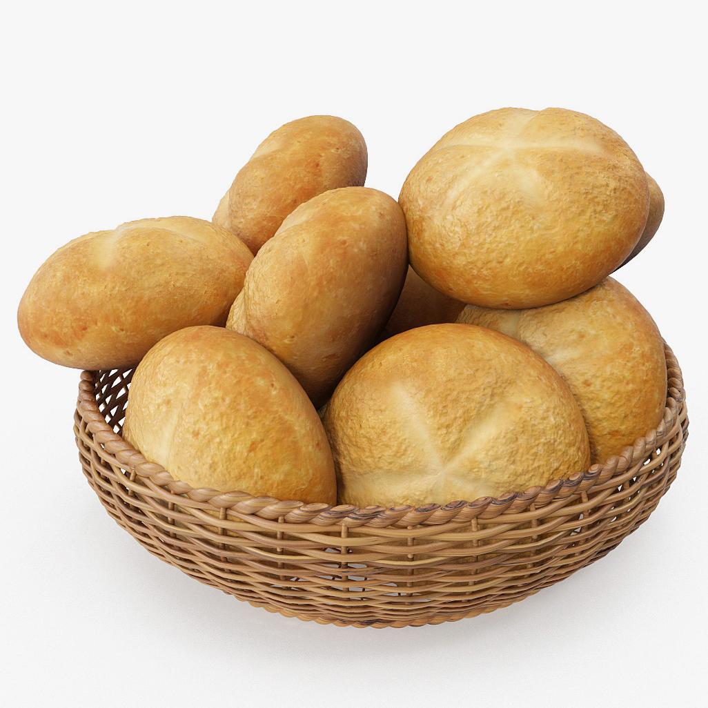 basket buns Food  3D vray MAX Mari Zbrush
