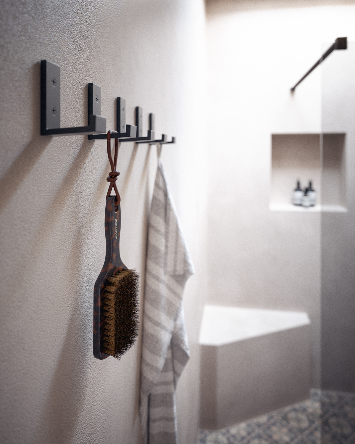 3ds max archviz bathroom interior design  Minimalism monochrome photorealism Render Tadelakt vray