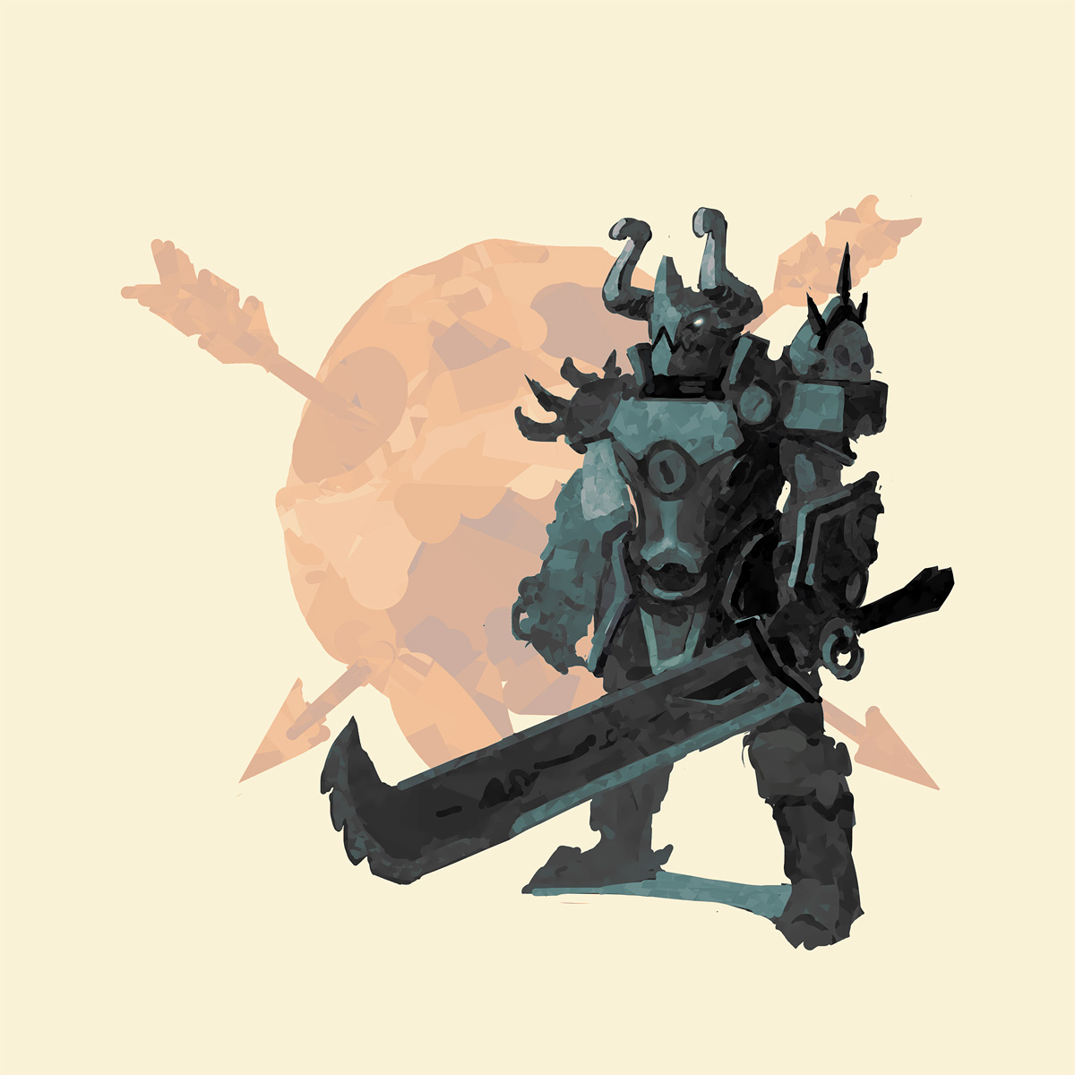 concept art Character fantasy knight skull medieval Armor Weapon dark