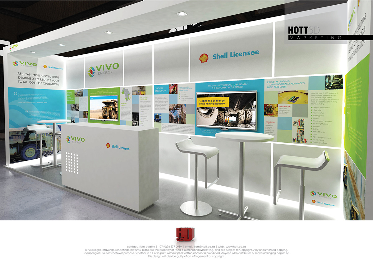 VIVO Energy Hott3D Mining Indaba CTICC exhibition stand Stand building custom design