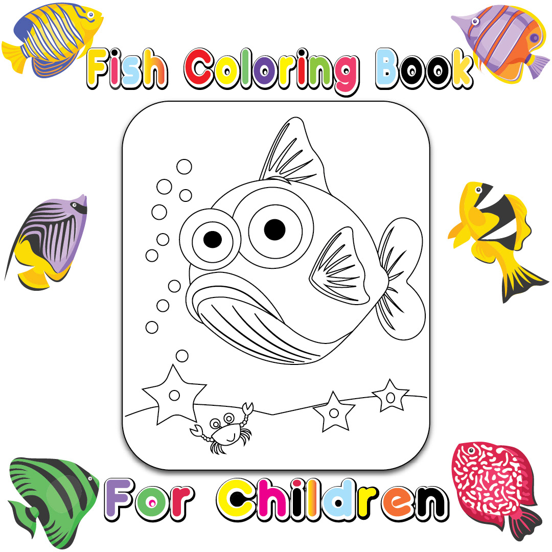 coloringbook Drawing  Character design  coloringforadults fish coloring book fish coloring page Fish Line Art fish outline art fish vectore art