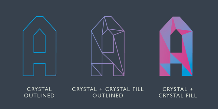 Prismatic Hipster 3D Font transparent outline crystal font design color