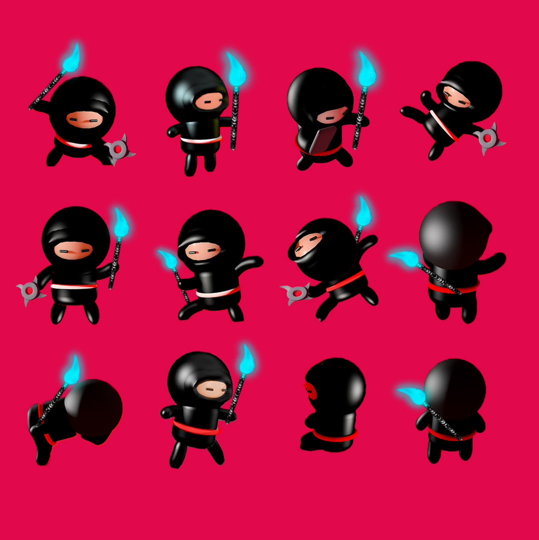aplicación app ilustration design c4d ninja promo Render social arte