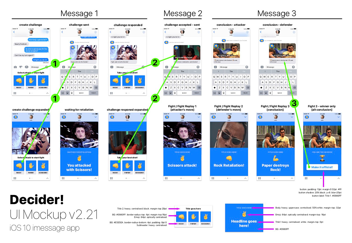 iMessage apps ios ux Interaction design  Side project