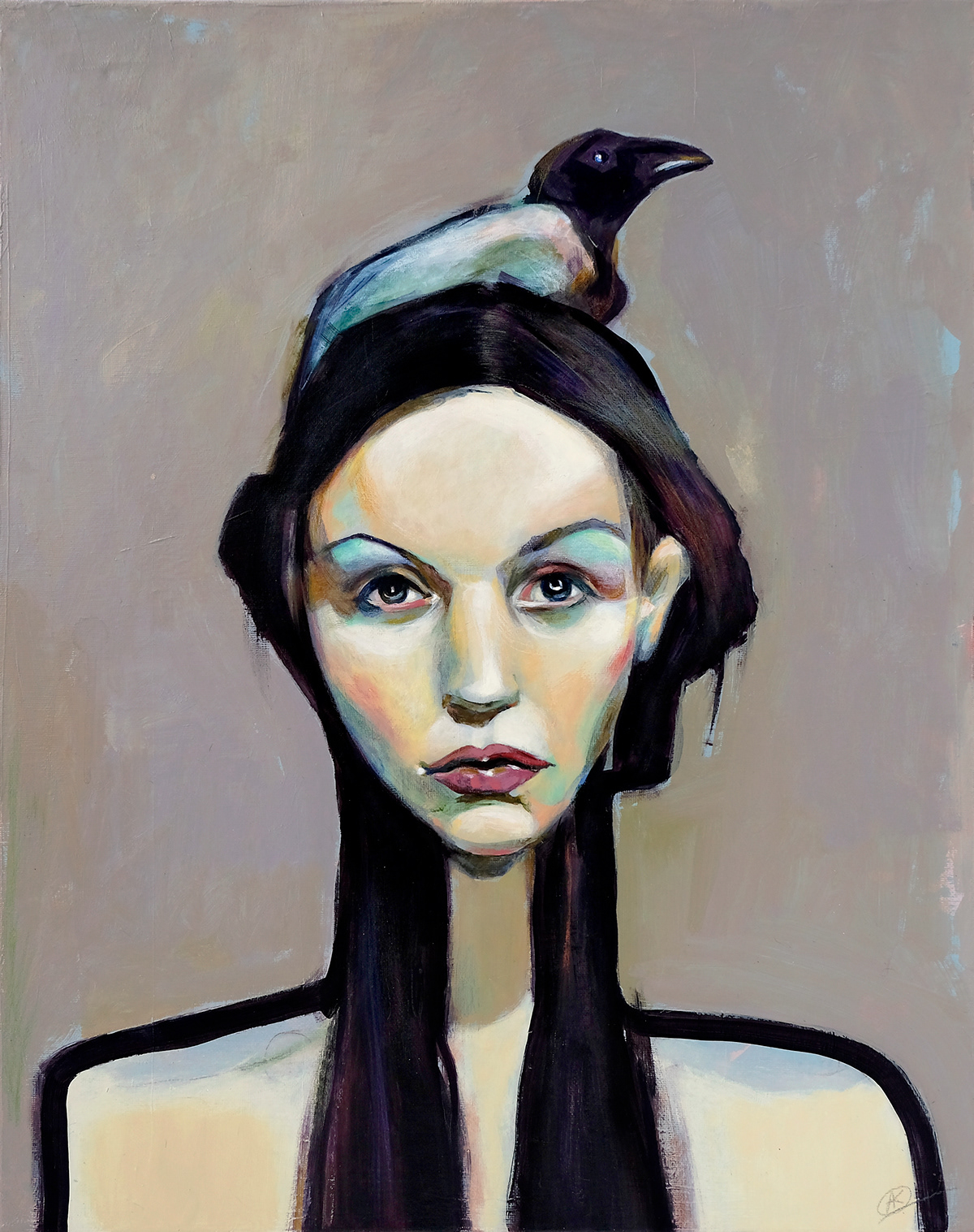 CONTEMPORARY PORTRAIT crow crown Forest Love Girl Power