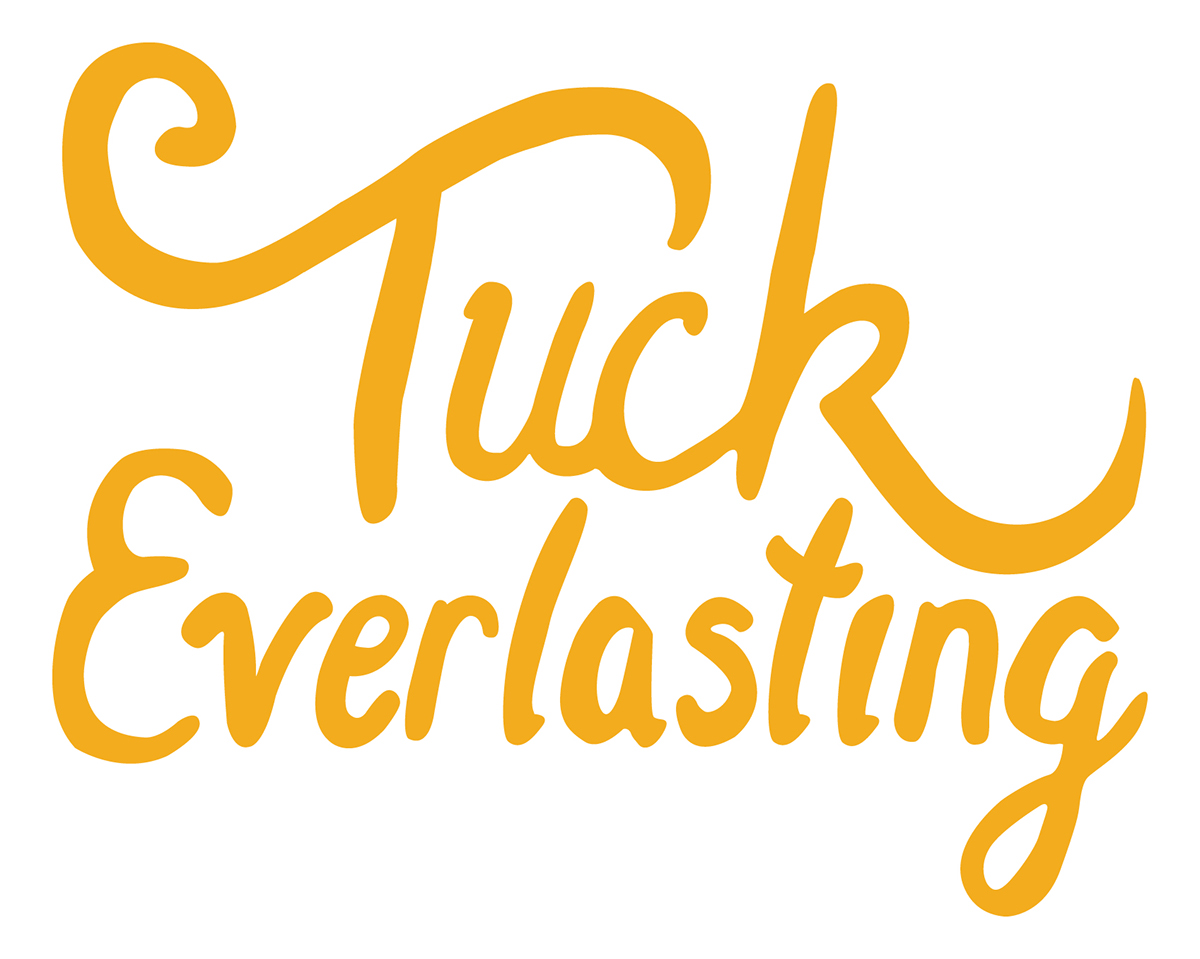 book design Tuck Everlasting Handlettering gold leaf