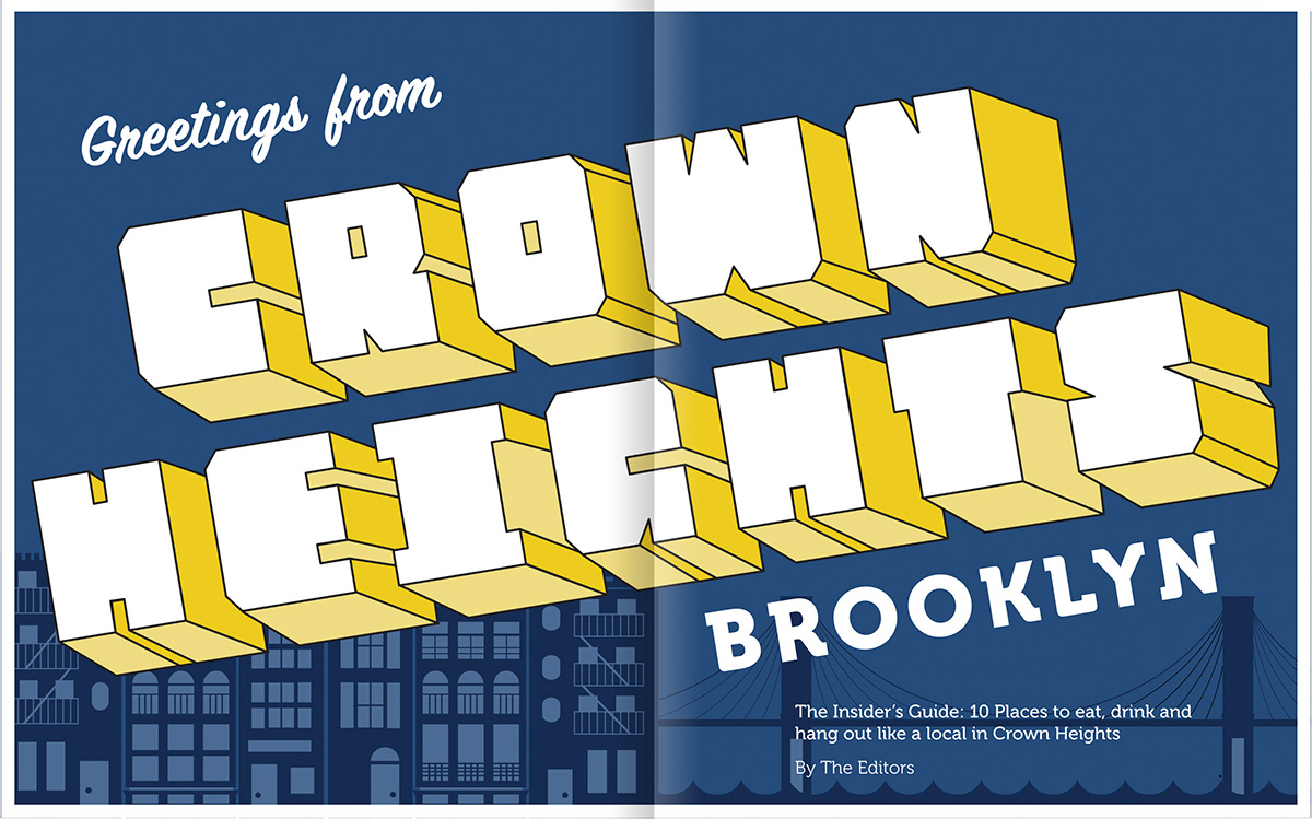 crownheights Brooklyn SPD studentcompetition magazine spreads top10 type vintage postcards greetingsfrom insidersguide