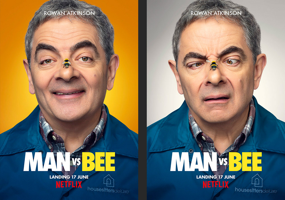 Man vs bee Netflix Poster Design Rowan Atkinson Streaming tv series tv series poster