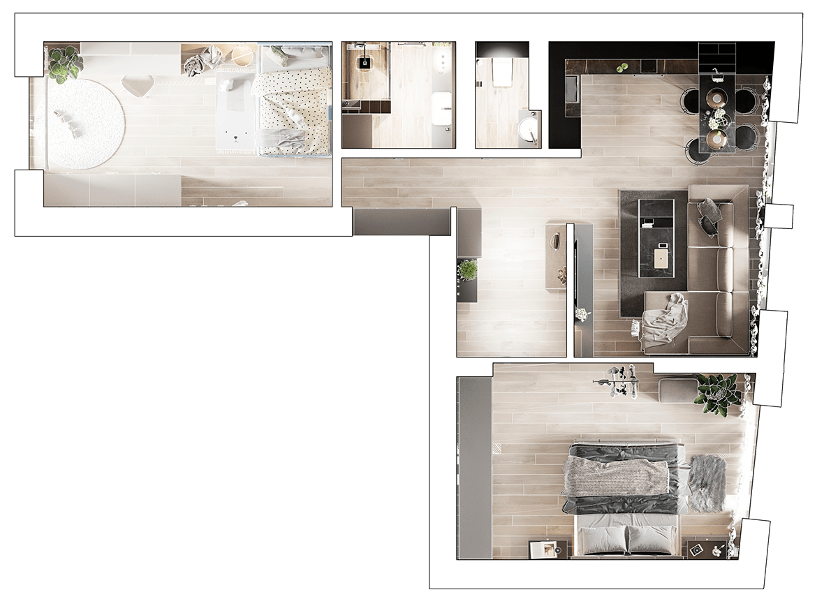 3D apartment CG contemporary coronarenderer interiordesign livingroom Minimalism modern visualisation