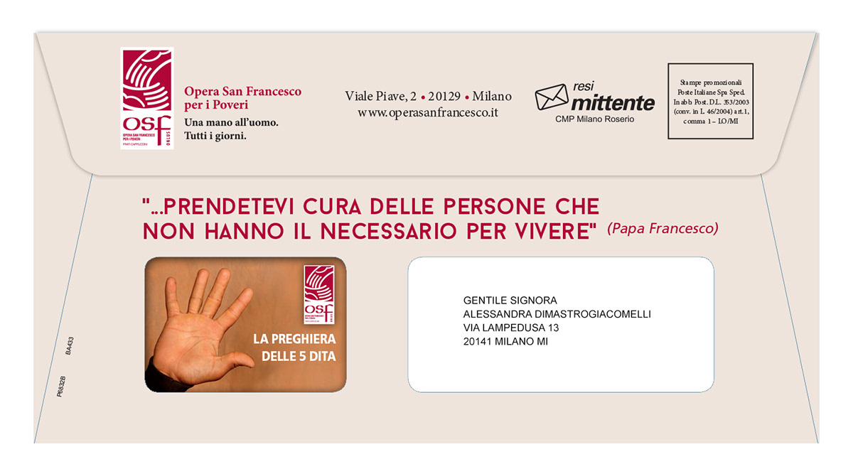 Opera San Francesco onlus Direct mail fund raising