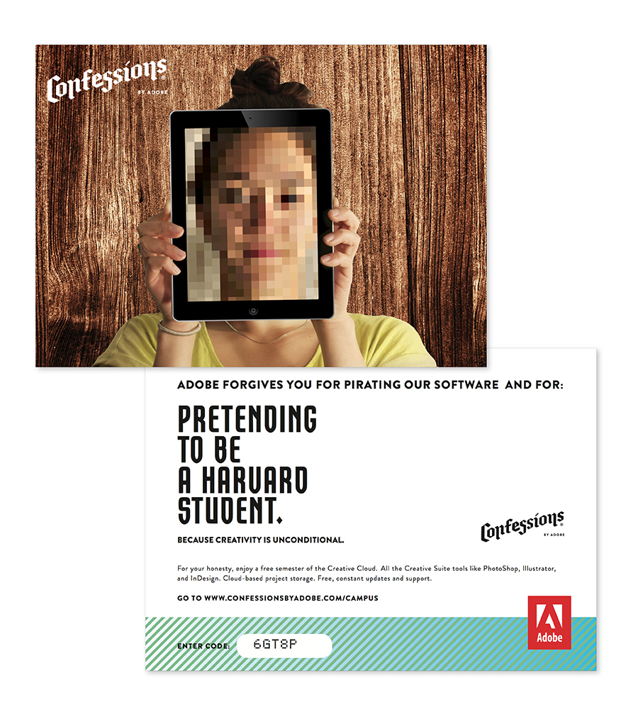 Creative Cloud confessions confessional pirating design campus Students creative photoshop religion heavens pirates software