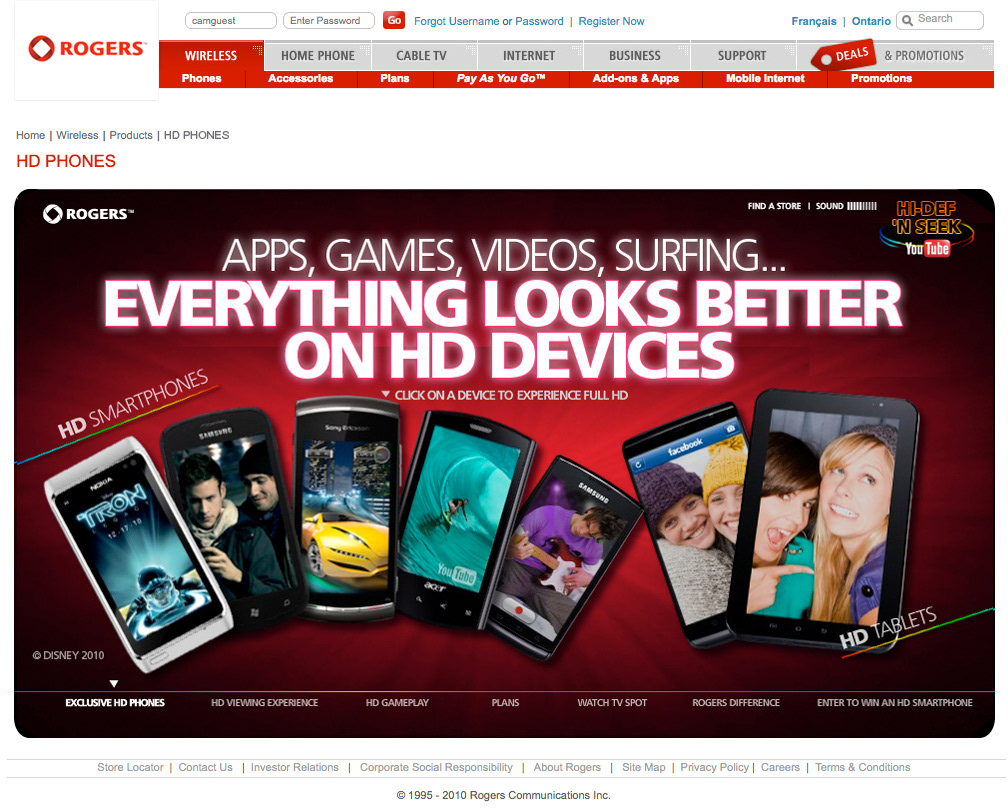 HD smartphones Rogers telecommunications phones Samsung nokia