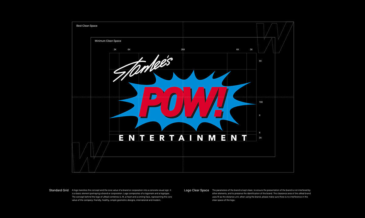 logo Stan Lee SuperHero branding  Pow! comic animation  Logotype graphic marvel