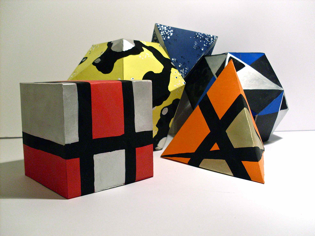 pieces cardboard colors composition geometrics Project Forms