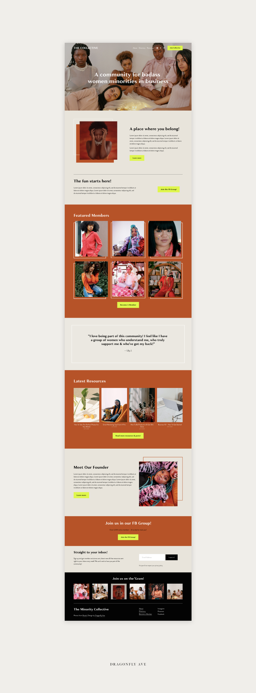 directory female collective for sale memberspace squarespace squarespace template Squarespace Website The Collective Web Design  website template
