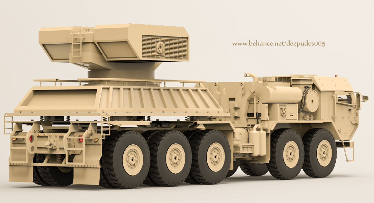 3Dmaya keyshot Military Truck concept weapon carrier low poly model camouflage