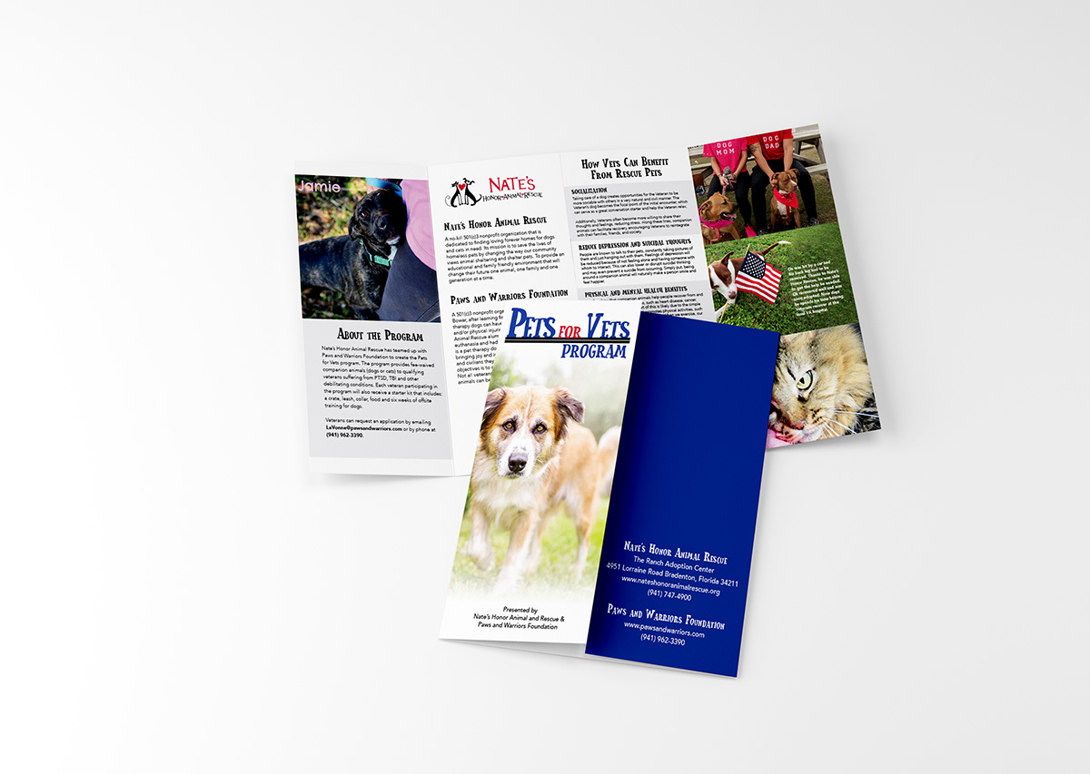 brochure logo design animals volunteer pets dogs cats branding 