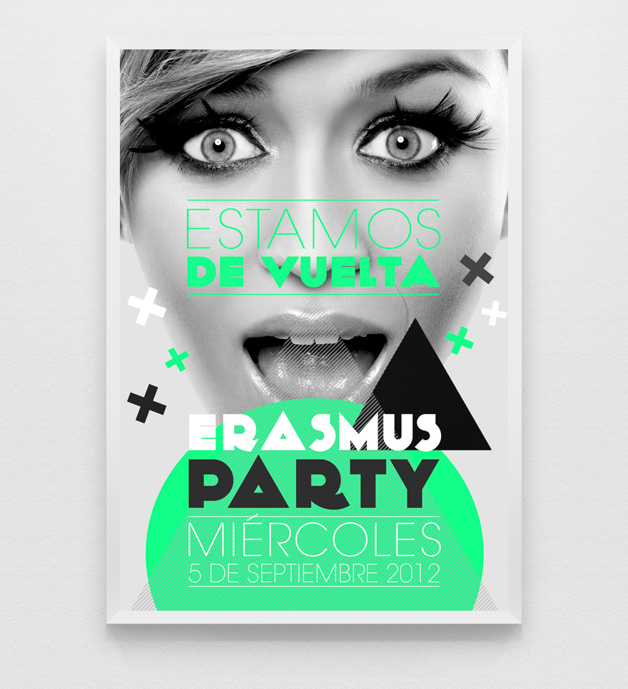 poster student party club hip hop funky erasmus modern bash International valencia disco Event