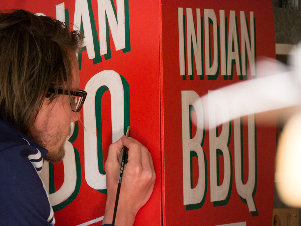 Adobe Portfolio lettering Food  indian BBQ foodtruck Bollywood