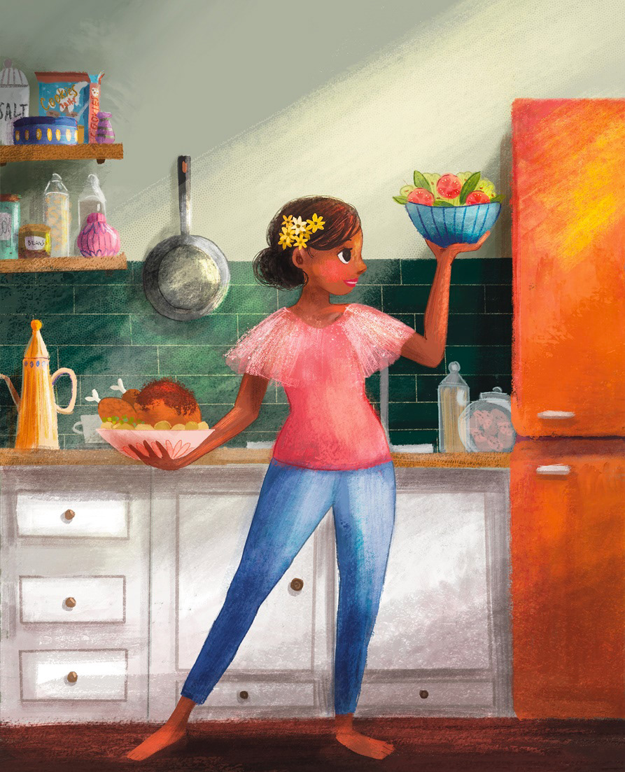 Children's Books children's illustration Children's Publishing Diversity Ethnic family Illustrator kitchen mother people