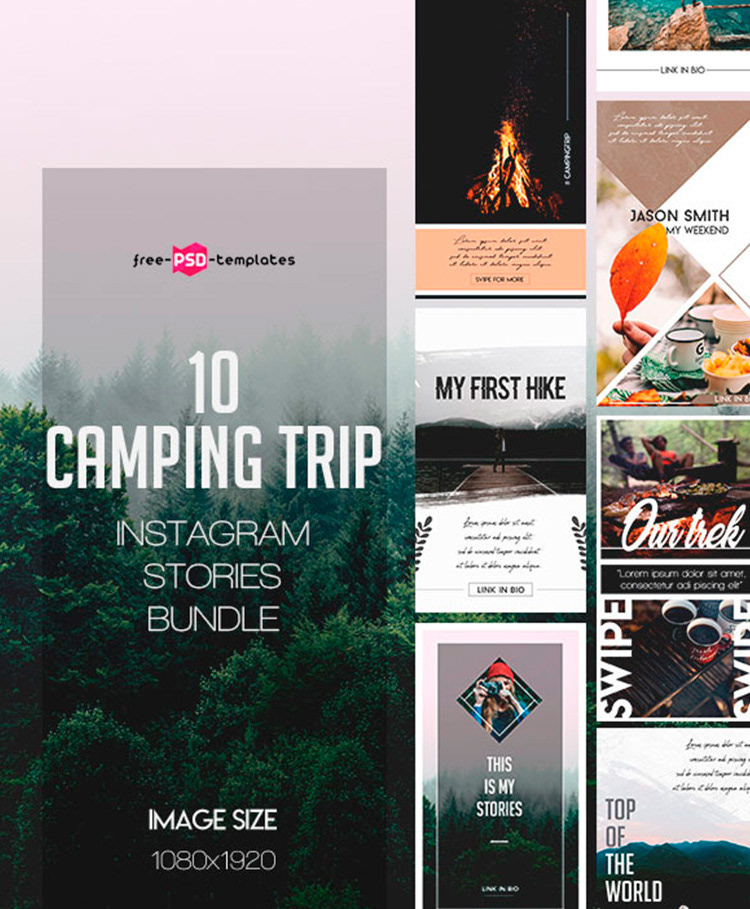 instagram Stories bundle camping trip free presentation