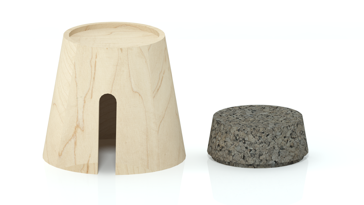 stool cork wood furniture Stackable
