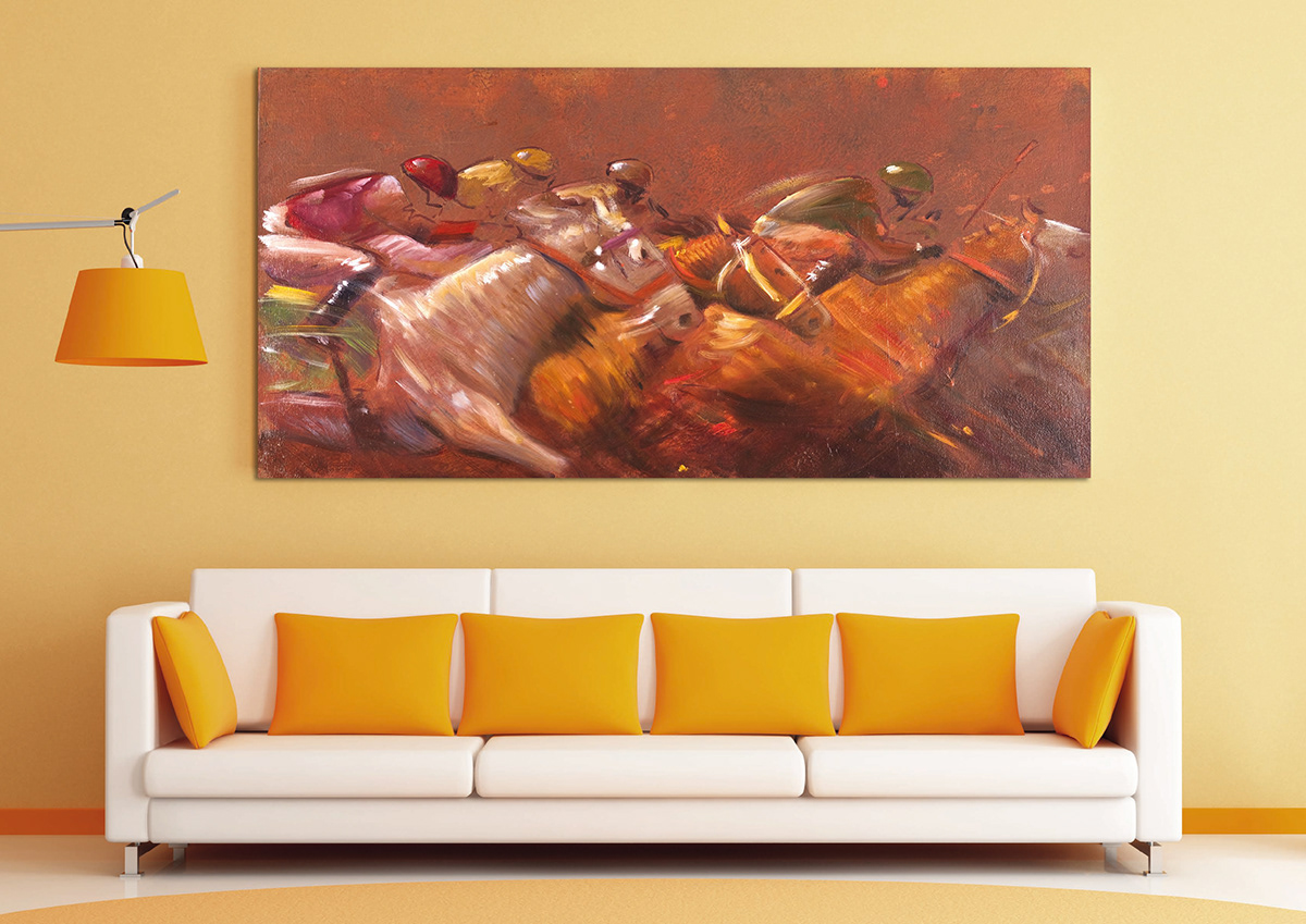 art emotions horses painting   sport swimming trees
