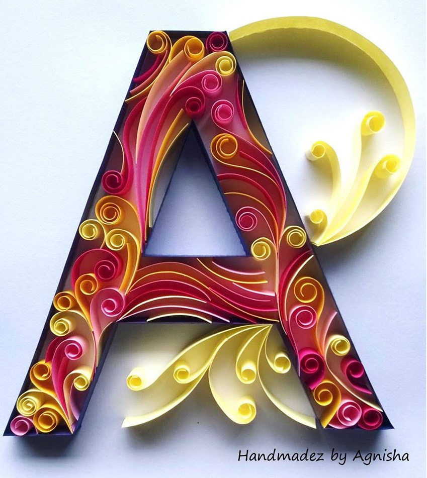 Quilled quilling monogram quilled monogram paper craft paper art paper typography quillography