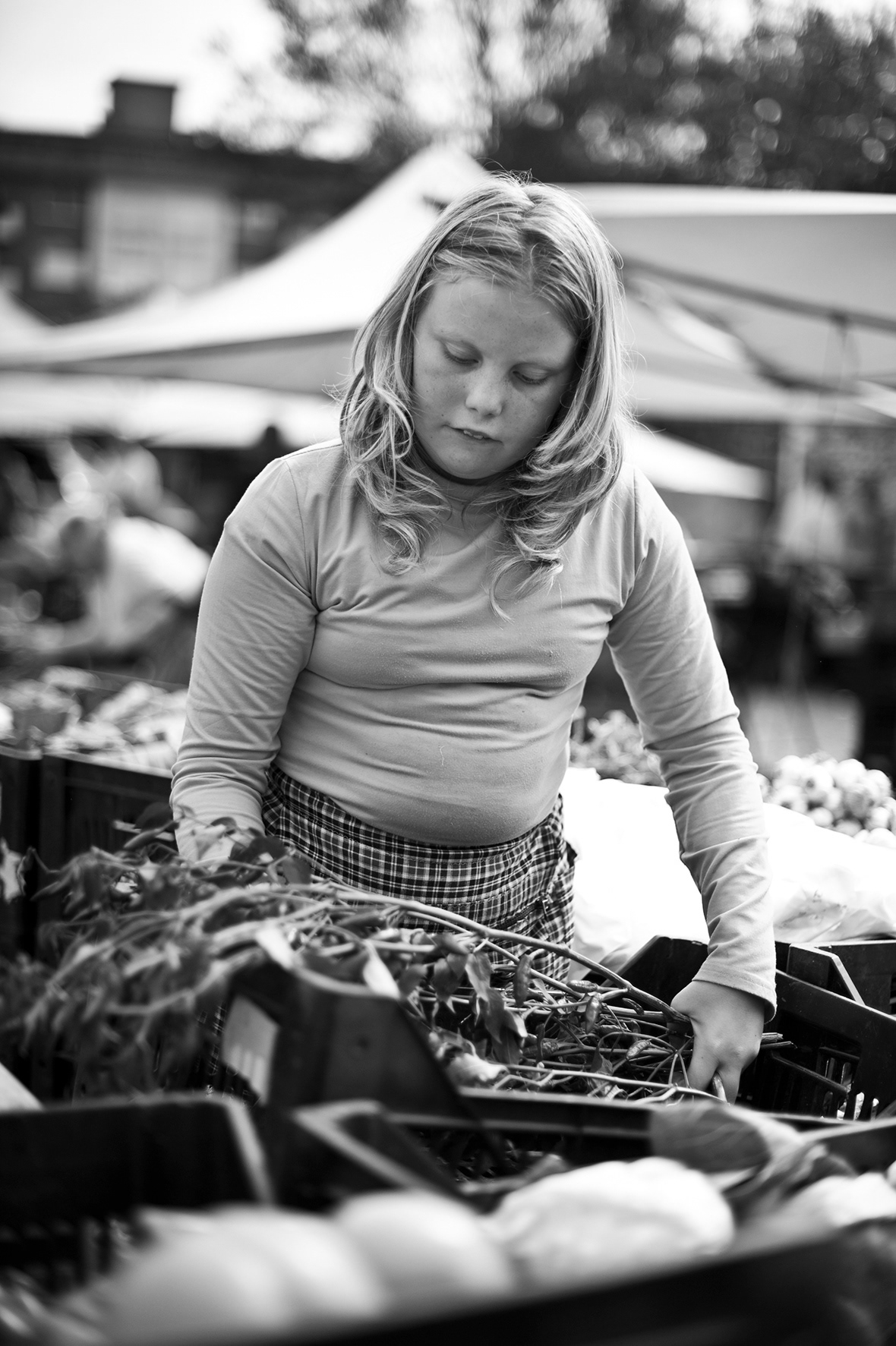 market Portugal tradition black and white portrait