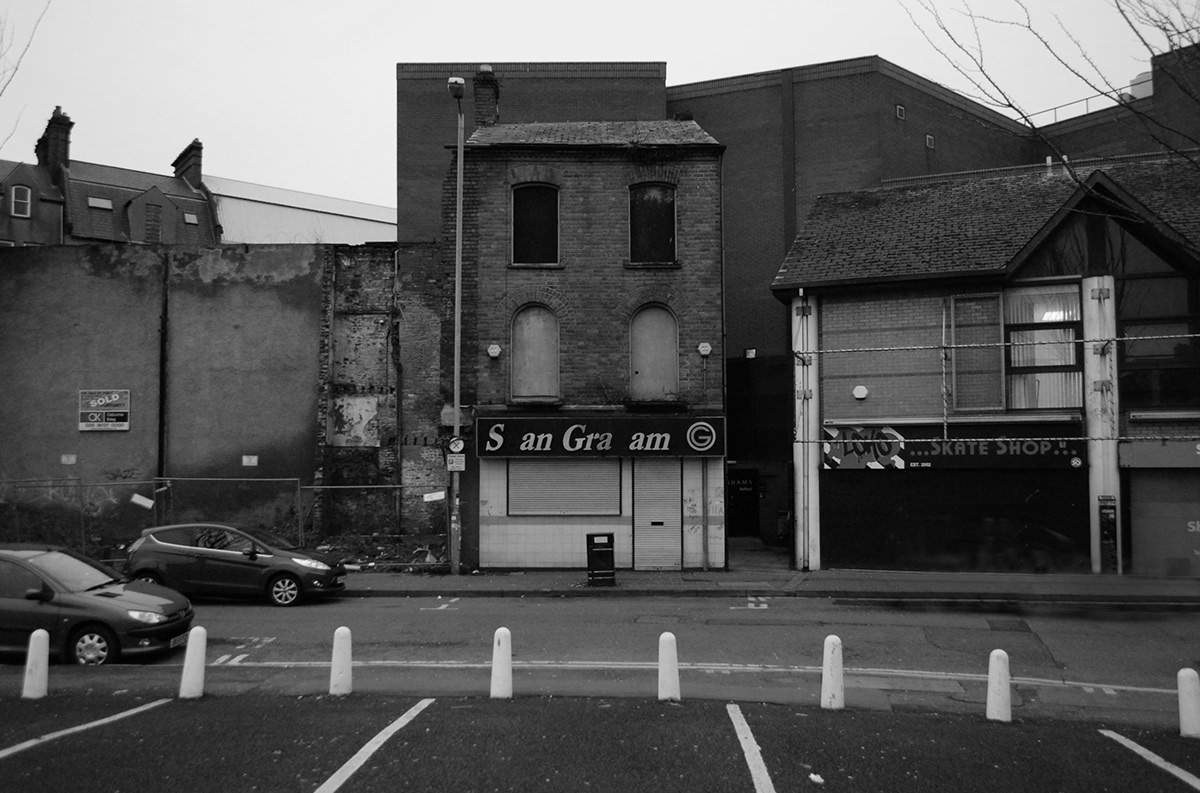 Belfast houses Changing Landscapes black&white photography