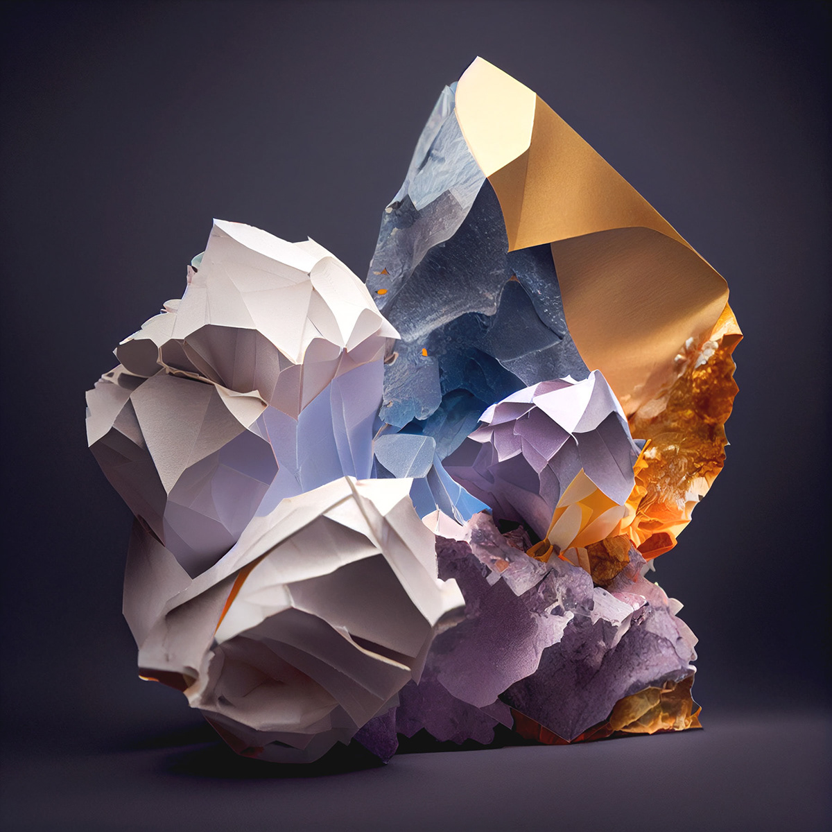 artwork crystals Digital Art  minerals Nature paper paper art Photography  rocks still life