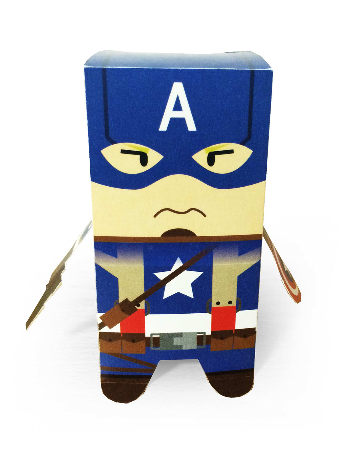 paper toy papertoy craft pakage art design captain captainamerica minimulism structure Hero mavel