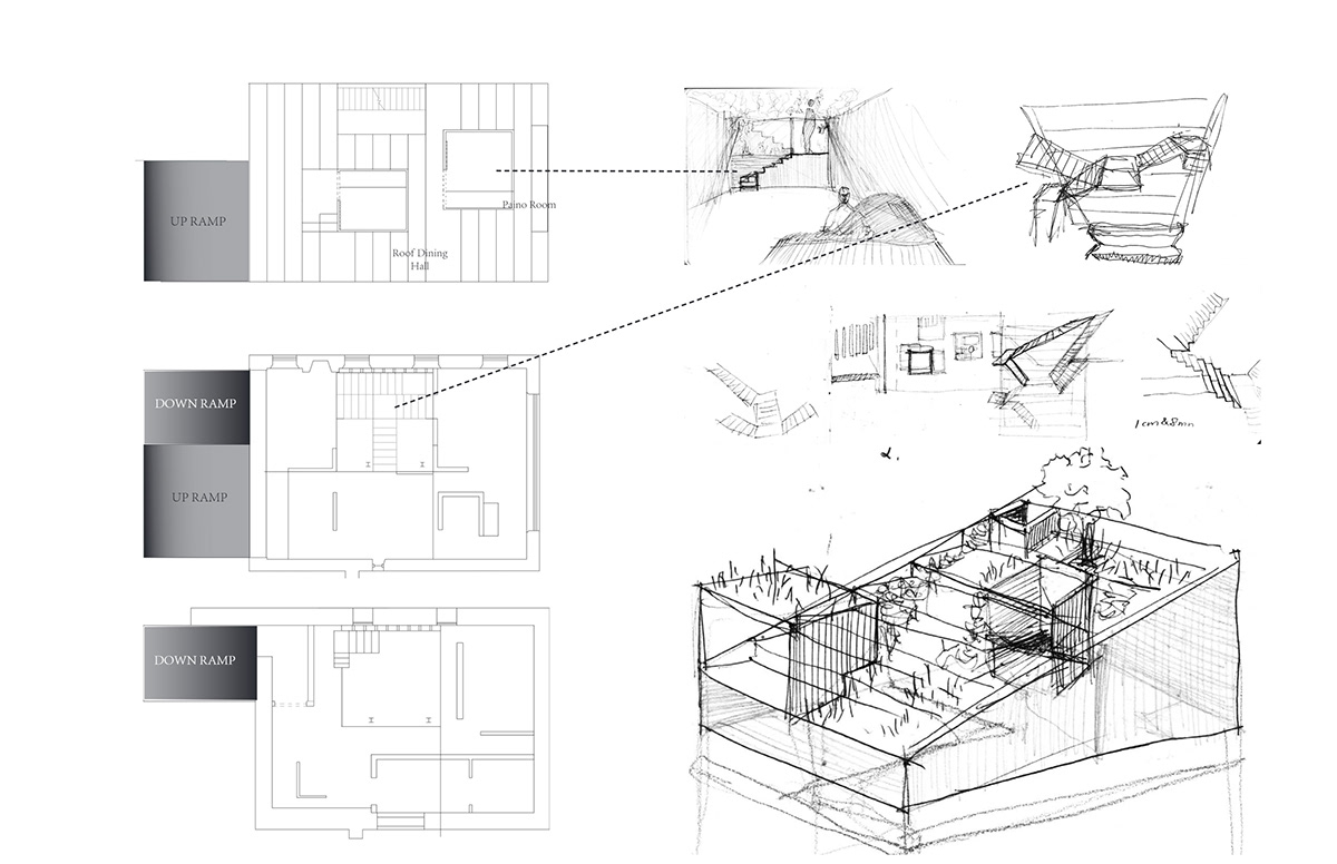 handdrawing Interior Architecture modeling Pratt Institute