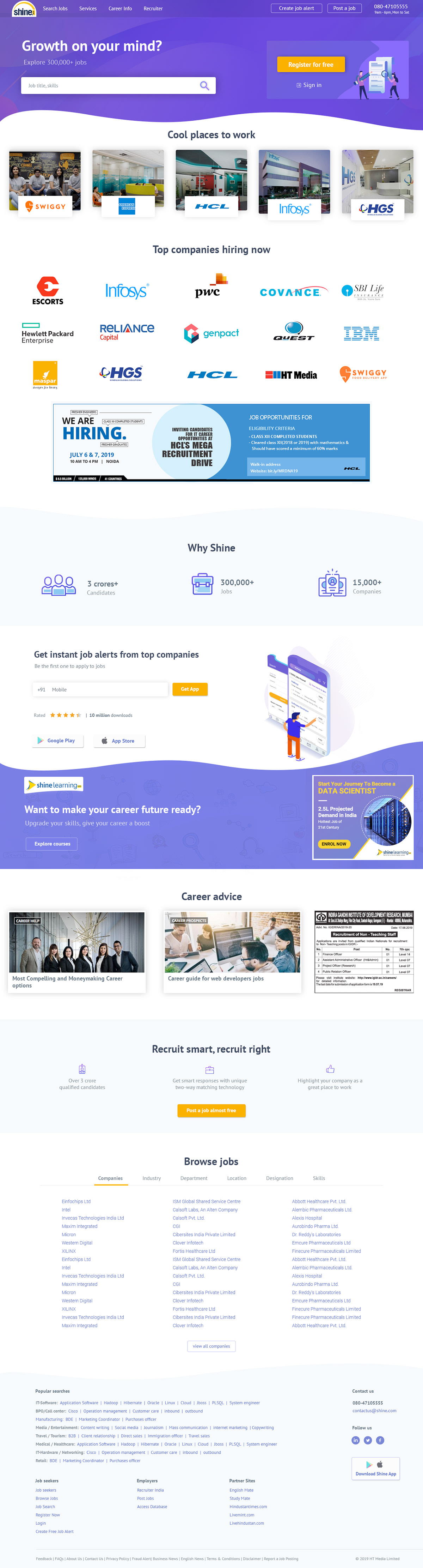 Website product design  job portal landing page ui ux